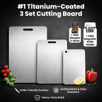 3-Piece Set | Titanium-Coated Stainless Steel Cutting Board: Clean Cuts. Hygienic. Zero Microplastics.